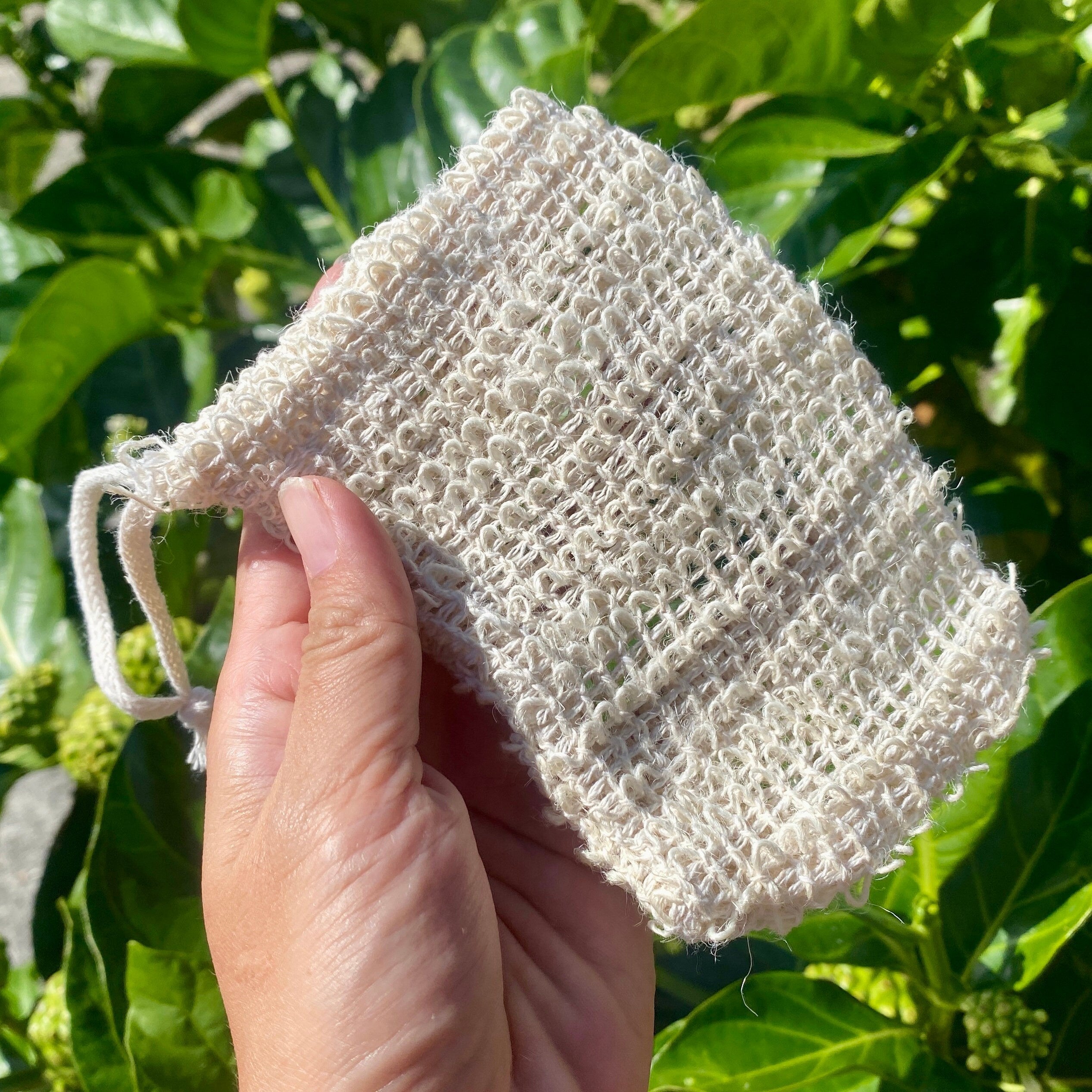 Soap Saver Bag, Natural Sisal Hanging Wash Cloth Bag
